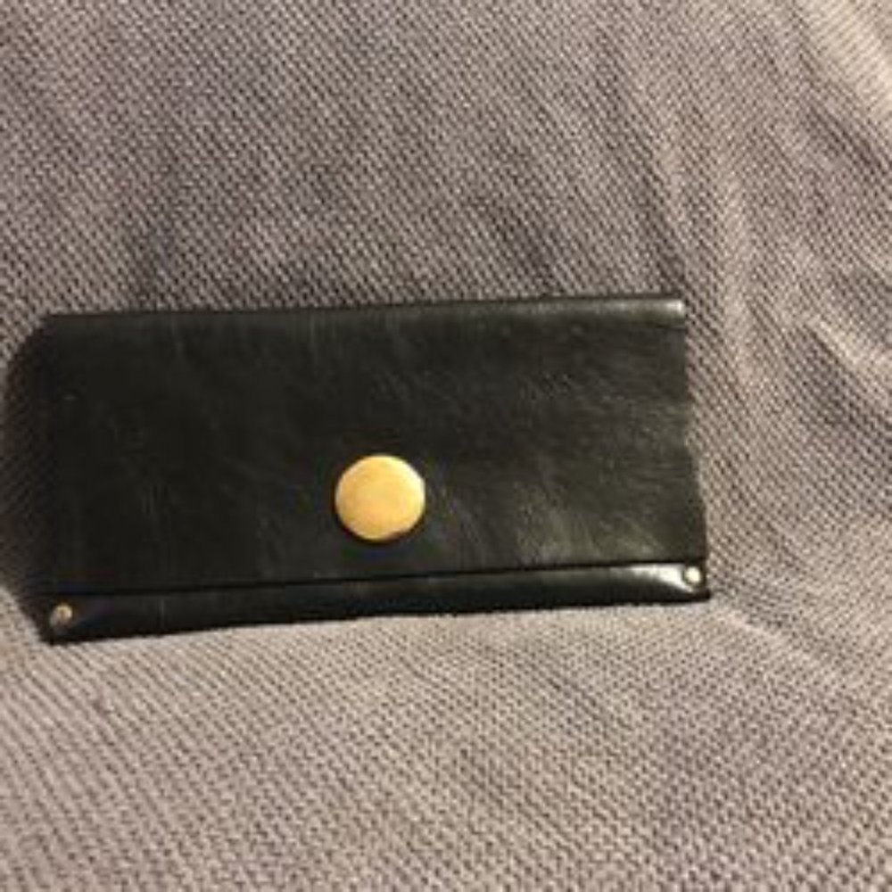 Moss Mills Leather Black Clutch